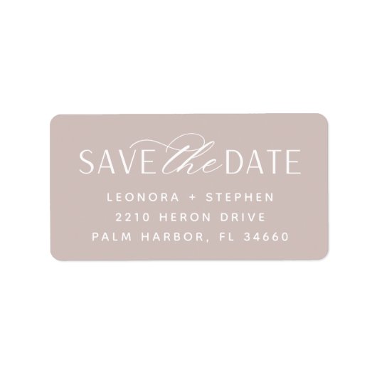 Vloeiend script | Opslaan van het adres van de dat Etiket (Voorkant)