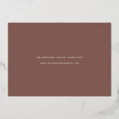 Vloeiend script | Single Photo Wedding Sla de datu Folie Uitnodiging (Achterkant)