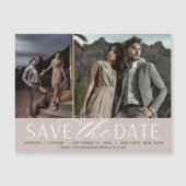 Vloeiend script | Twee Foto sparen de Magnet Datum (Voorkant)