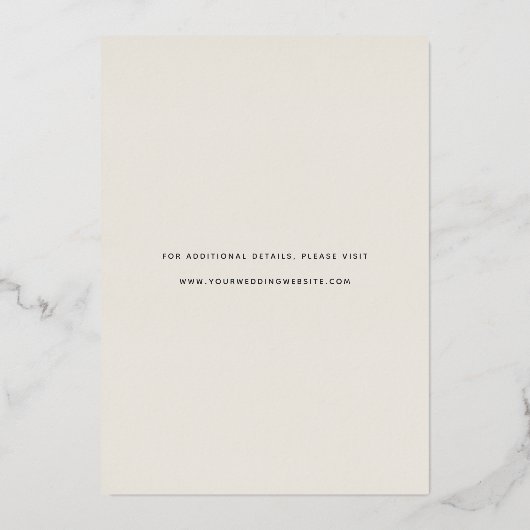 Vloeiend script | Verticale foto slaat de datum op Folie Uitnodiging (Achterkant)