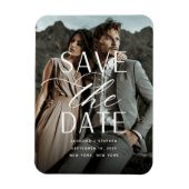 Vloeiend script | Verticale foto slaat de datum op Magneet (Verticaal)