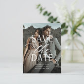 Vloeiend script Verticale foto Weddenschap Opslaan Aankondigingskaart (Staand voorkant)
