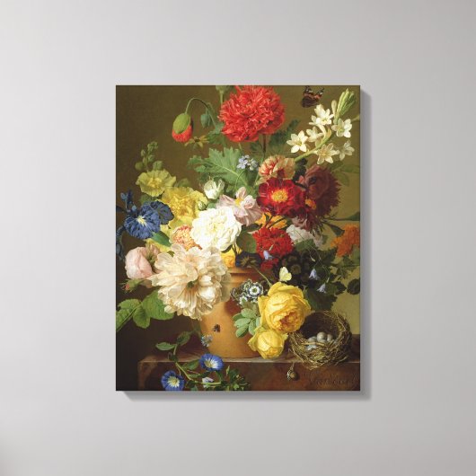 Vloeiend stilleven op een marmer, 1800-01 canvas afdruk (Voorkant)