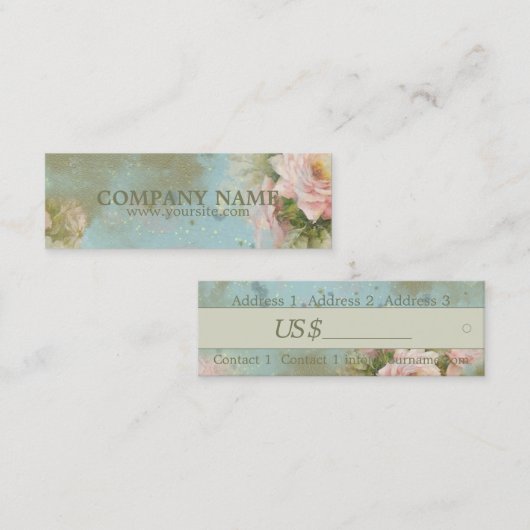 Vloeiend thema - Label productprijs, Visitekaartje (Voorkant / Achterkant)