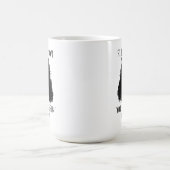 Vloeiend u zwarte kattentekening koffiemok (Center)