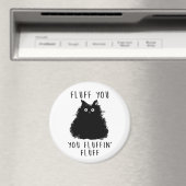 Vloeiend u zwarte kattentekening magneet (Insitu (Vaatwasser))