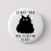 Vloeiend u zwarte kattentekening ronde button 5,7 cm (Voorkant)