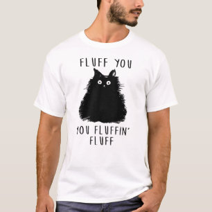 Vloeiend u zwarte kattentekening t-shirt