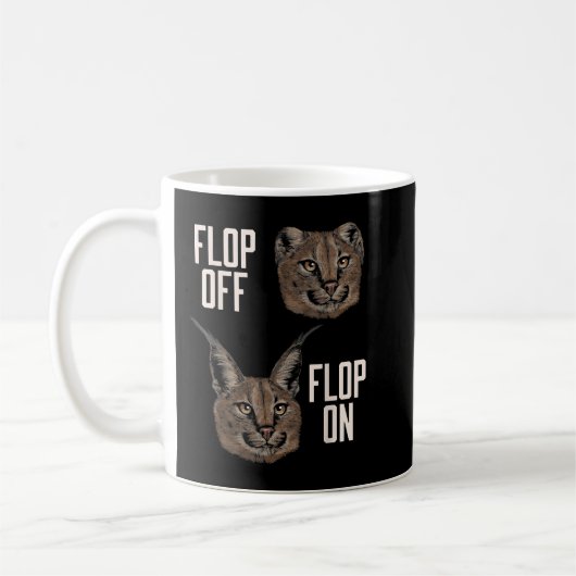 Vloeiend uit de druppel van Caracal Cat Big Floppa Koffiemok (Links)