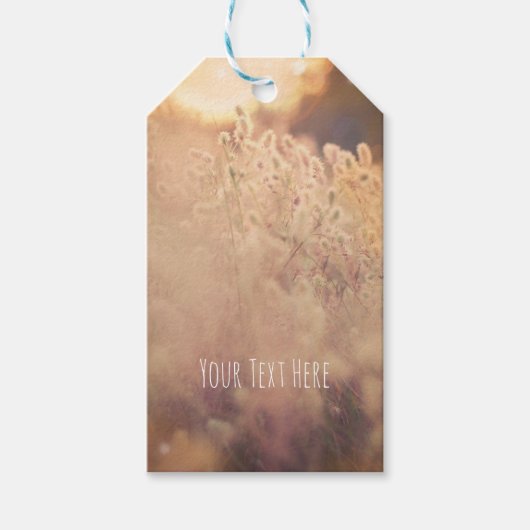 Vloeiend veld Rustisch land bruiloft Cadeaulabel (Voorkant)