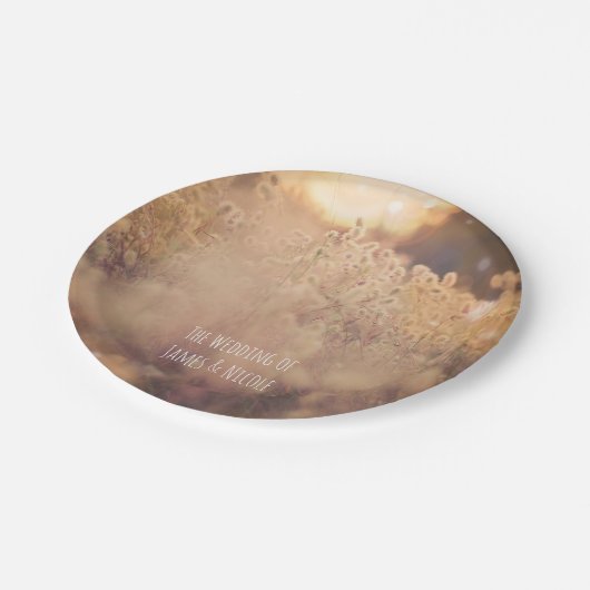 Vloeiend veld Rustisch land Weddenschap Papieren Bordje (Gekanteld)