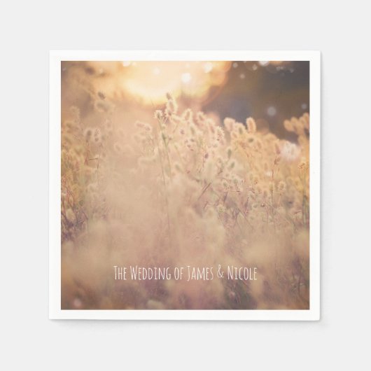 Vloeiend veld Rustisch land Weddenschap Servetten (Voorkant)