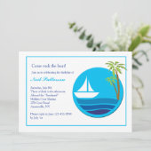 Vloeiend verzorgen Nautical Invitation Kaart (Staand voorkant)