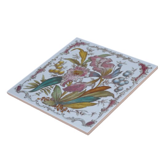 Vloeiend Victoriaans Transferware Floral Tile c188 Tegeltje (Zijkant)