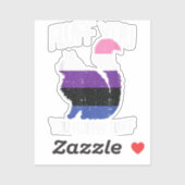 Vloeiend voor je fluffin fluff Gender-Fluid Pride  Sticker (Vel)