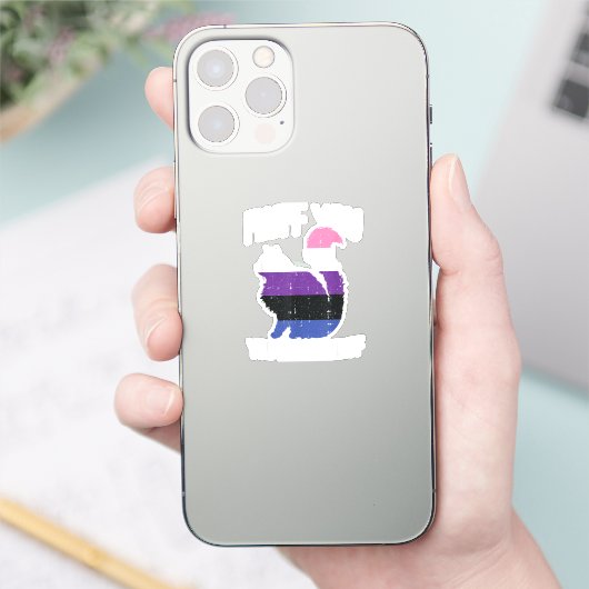 Vloeiend voor je fluffin fluff Gender-Fluid Pride  Sticker (Telefoon)