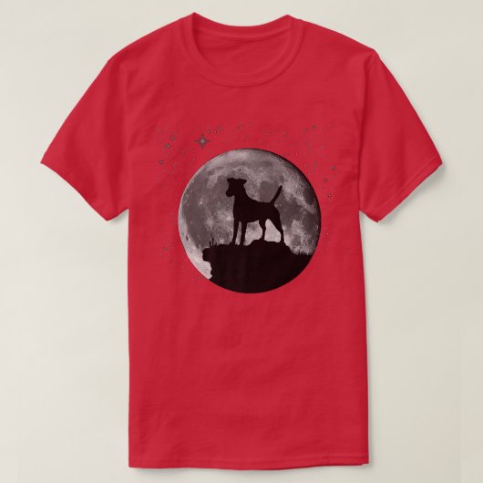 Vloeiend voor Terrier Dog Moon T-shirt (Design voorkant)
