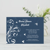 Vloeiend Vrijgezellenfeest van vlinder Noite Blue Kaart (Staand voorkant)