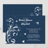 Vloeiend Vrijgezellenfeest van vlinder Noite Blue Kaart (Voorkant / Achterkant)