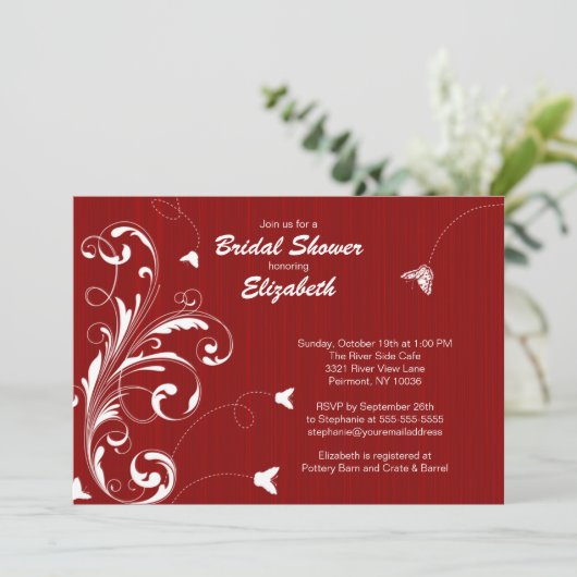 Vloeiend Vrijgezellenfeest van vlinder Noite Red Kaart (Staand voorkant)