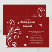 Vloeiend Vrijgezellenfeest van vlinder Noite Red Kaart (Voorkant / Achterkant)