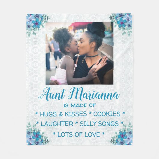 Vloeiend: "Waarvan tante gemaakt" Fleece Deken (Voorkant)