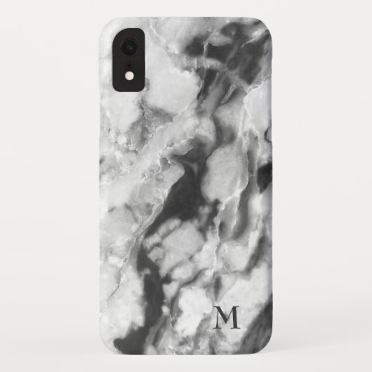 Vloeiend wit en donkergrijze marmer Case-Mate iPhone case (Achterkant)