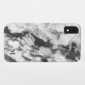 Vloeiend wit en donkergrijze marmer Case-Mate iPhone case (Achterkant (horizontaal))