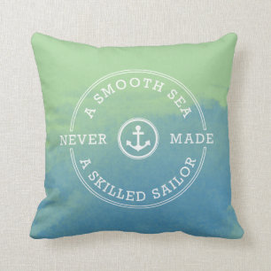 Vloeiend Zee heeft nooit gesmeed Sailor Green Blue Kussen