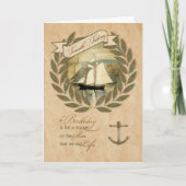 Vloeiend zeeschip met als thuisdag kaart (Voorkant)