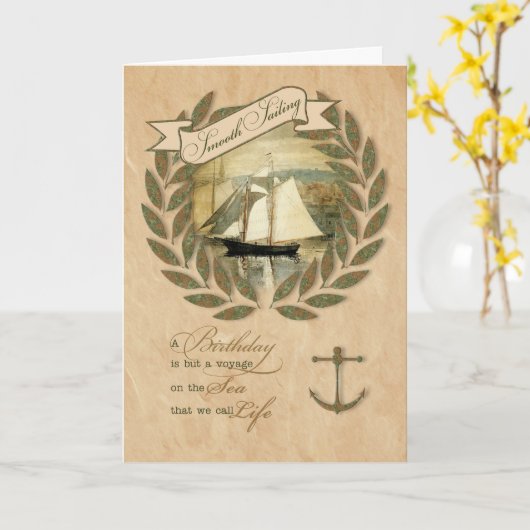 Vloeiend zeeschip met als thuisdag kaart (Gele Bloem)