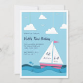 Vloeiend zeilen | Uitnodiging voor verjaardagsfees (Voorkant)