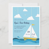 Vloeiend zeilen | Uitnodiging voor verjaardagsfees (Voorkant)