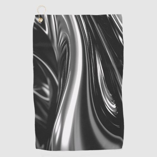 Vloeiend zilvermetaal golfhanddoek (Voorkant)
