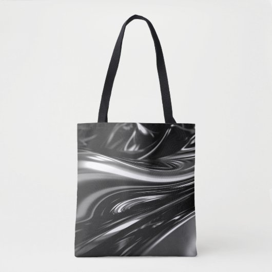 Vloeiend zilvermetaal tote bag (Voorkant)
