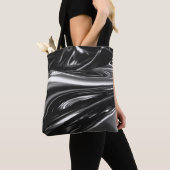 Vloeiend zilvermetaal tote bag (Dichtbij)