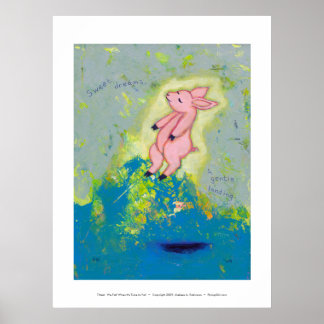 Vloeiend zwevend PIG uniek hedendaags ART Poster