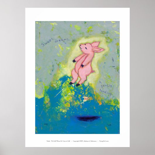 Vloeiend zwevend PIG uniek hedendaags ART Poster (Voorkant)