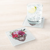 Vloeiende aap glazen onderzetter (Schuin)