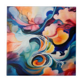 vloeiende Abstracte alcoholinkt Tegeltje (Voorkant)