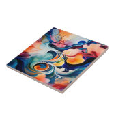 vloeiende Abstracte alcoholinkt Tegeltje (Zijkant)