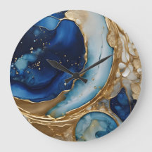 Vloeiende abstracte goud-navy strand