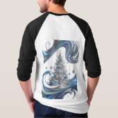 Vloeiende Abstracte kunst met een kersttwist T-shirt (Achterkant)