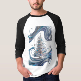 Vloeiende Abstracte kunst met een kersttwist T-shirt