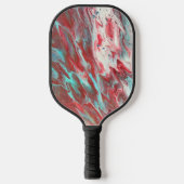 Vloeiende Abstracte kunst van Groen Rood Wit Pickleball Paddle (Voorkant)
