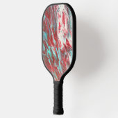 Vloeiende Abstracte kunst van Groen Rood Wit Pickleball Paddle (Links)