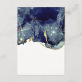 Vloeiende Abstracte marine Glitter Wedding RSVP Informatiekaartje (Achterkant)