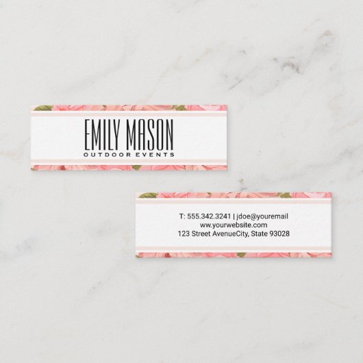 Vloeiende achtergrond mini visitekaartje (Voorkant / Achterkant)