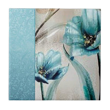 Vloeiende Aqua Flower Ceramic Tegels