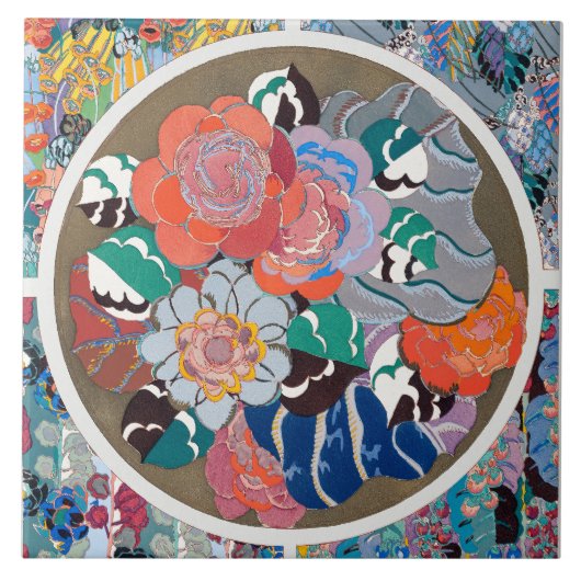 Vloeiende Art Deco Tegeltje (Voorkant)